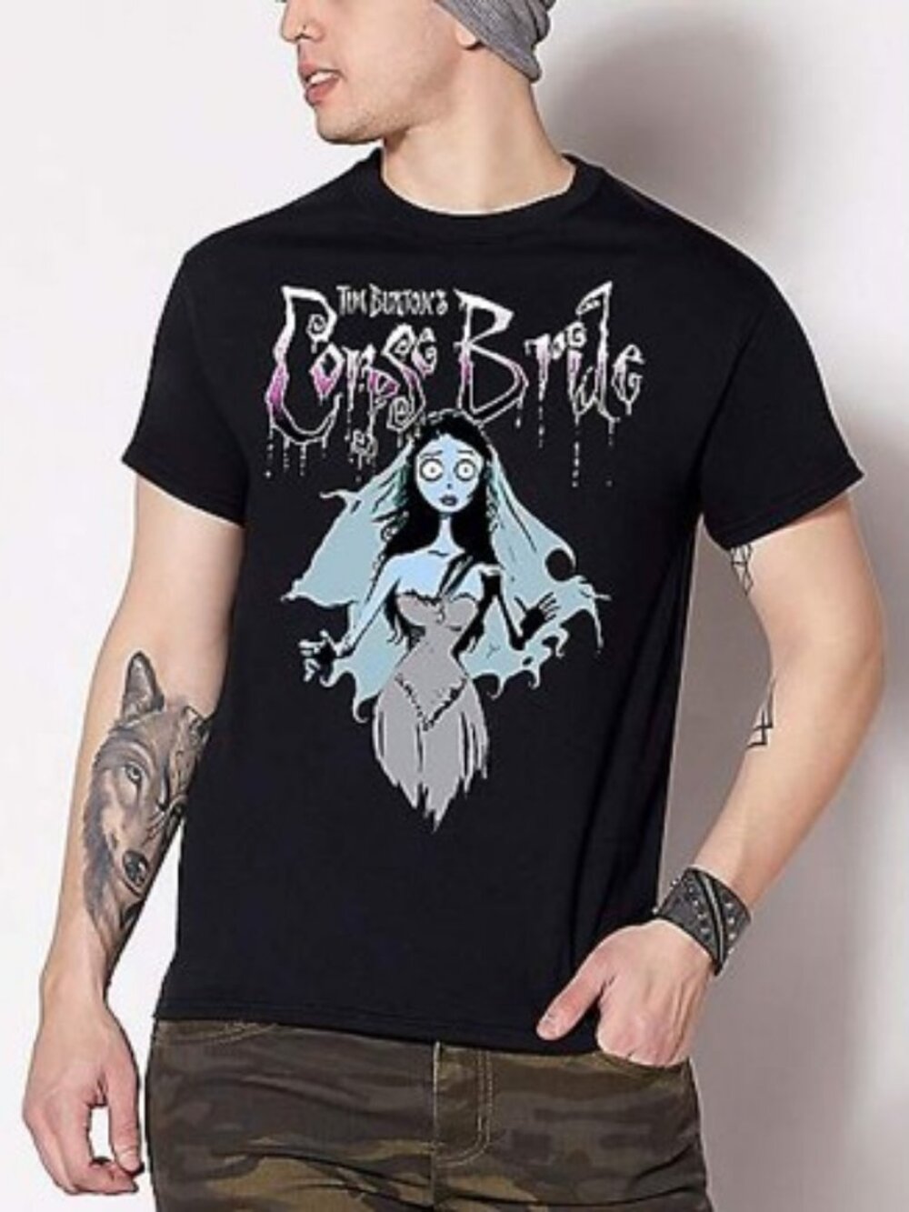 Tim Burton's The Corpse Bride graphic t-shirt black men's size S